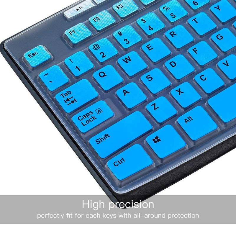 imComor Keyboard Skin Cover for Logitech MK270 MK275 MK295 Keyboard & Logitech K200 K260 K270 MK200 MK260 MK270 MK275 MK295 Keyboard Cover Skin Protector Accessories, Ombre Blue (US Layout) - Image 2